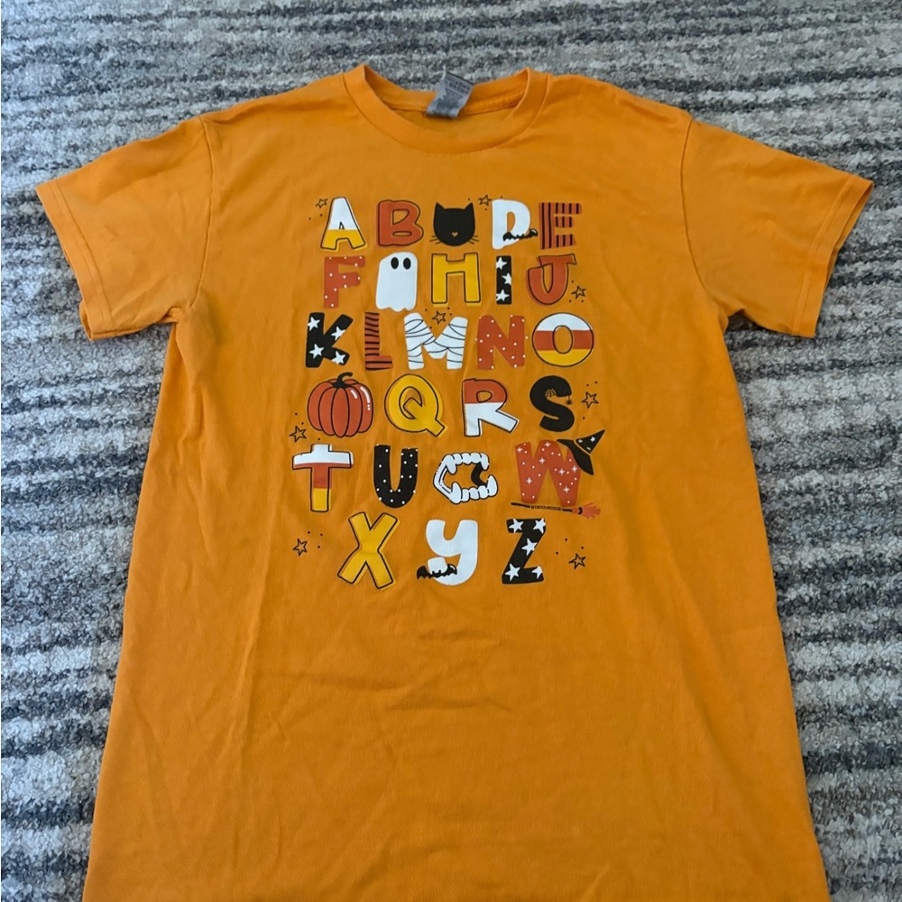 Gildan Orange Alphabet Graphic Tee
